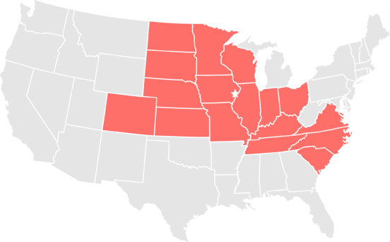 large map of service area