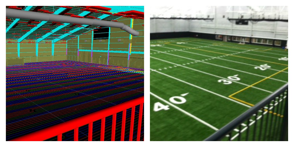 University of Iowa Football Field - Photo & 3D rendering