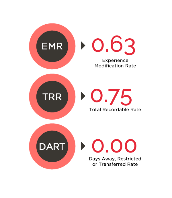 Safety - EMR (0.63)/TRR (0.75)/DART (0.00)